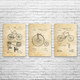 Bicycle Patent Wall Art Set of 3