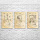 Bathroom Patent Wall Art Set of 3