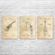 Violin Patent Wall Art Set of 3