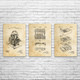 Calculator Patent Wall Art Set of 3
