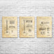 Electric Guitar Patent Wall Art Set of 3