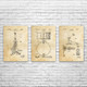 Drum Patent Wall Art Set of 3