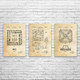 Board Game Patent Wall Art Set of 3