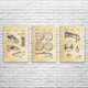 Soccer Patent Wall Art Set of 3