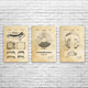 Music DJ Patent Wall Art Set of 3