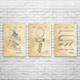 Hockey Patent Wall Art Set of 3