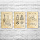 Oil Well Patent Wall Art Set of 3