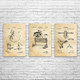 Horse Riding Patent Wall Art Set of 3