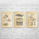 Retro Game Console Patent Wall Art Set of 3