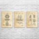 Nautical Patent Wall Art Set of 3