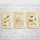 Fishing Patent Wall Art Set of 3 Fishing Patent Wall Art Set of 3