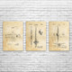Early Flight Patent Wall Art Set of 3