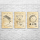 Percussion Patent Wall Art Set of 3
