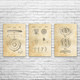 Disc Golf Patent Wall Art Set of 3