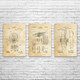 Brass Instruments Patent Wall Art Set of 3