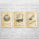 Gold Mining Patent Wall Art Set of 3 Gold Mining Patent Wall Art Set of 3