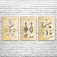 Bowling Patent Wall Art Set of 3