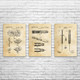 Pharmacy Patent Wall Art Set of 3
