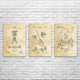 Surveying Patent Wall Art Set of 3