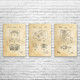 Electrician Patent Wall Art Set of 3