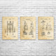 Elevator Patent Wall Art Set of 3