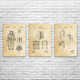 Beekeeping Patent Wall Art Set of 3