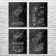 Pinball Patent Wall Art Set of 4