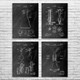 Chemistry Patent Wall Art Set of 4