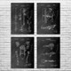 Lineman Patent Wall Art Set of 4