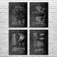 Piano Patent Wall Art Set of 4