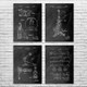Drum Patent Wall Art Set of 4