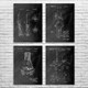 NASA Space Patent Wall Art Set of 4