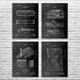 Subway Patent Wall Art Set of 4