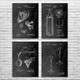Boxing Patent Wall Art Set of 4 Boxing Patent Wall Art Set of 4