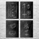 Skiing Patent Wall Art Set of 4