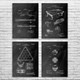 Pool Patent Wall Art Set of 4
