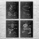 Horse Riding Patent Wall Art Set of 4