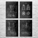 Oil Well Patent Wall Art Set of 4