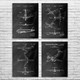 Airplane Patent Wall Art Set of 4 Airplane Patent Wall Art Set of 4