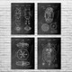 EOD Bomb Squad Patent Wall Art Set of 4