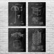Architect Patent Wall Art Set of 4 Architect Patent Wall Art Set of 4