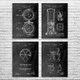 Kitchen Patent Wall Art Set of 4