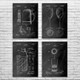 Bar Patent Wall Art Set of 4