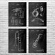 Horn Instruments Patent Wall Art Set of 4
