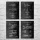 Fighter Jet Patent Wall Art Set of 4