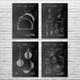 Tea Patent Wall Art Set of 4