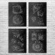 Cheese Patent Wall Art Set of 4