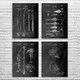 Archery Patent Wall Art Set of 4