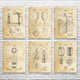 Bar Patent Wall Art Set of 6 Bar Patent Wall Art Set of 6