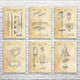Skiing Patent Wall Art Set of 6